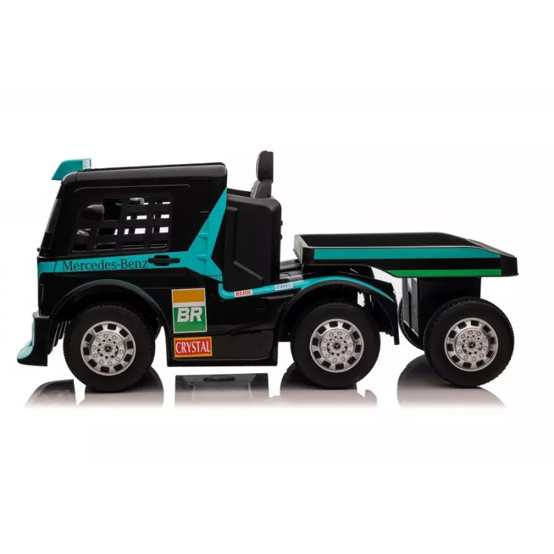 Mercedes XMX622B Kinder-Elektro-LKW mit Anhänger, LCD, Blau