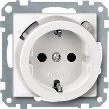 MERTEN 232819 FI-Schuko Schutzkontaktsteckdose mit FI-Schutzschalter, 16 A, 230 V, Polarweiß