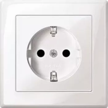 Merten MEG2300-1519 Schuko-Steckdose CEE 7/3, Unterputz, 16 A, 250 V, Polarweiß