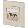 METZ CONNECT BTR E-DAT modul 8/8(8) UP Unterputz CAT 6 Netzwerk-Datendose, 2 x RJ45, Perlweiß RAL 1013 1309121001-E