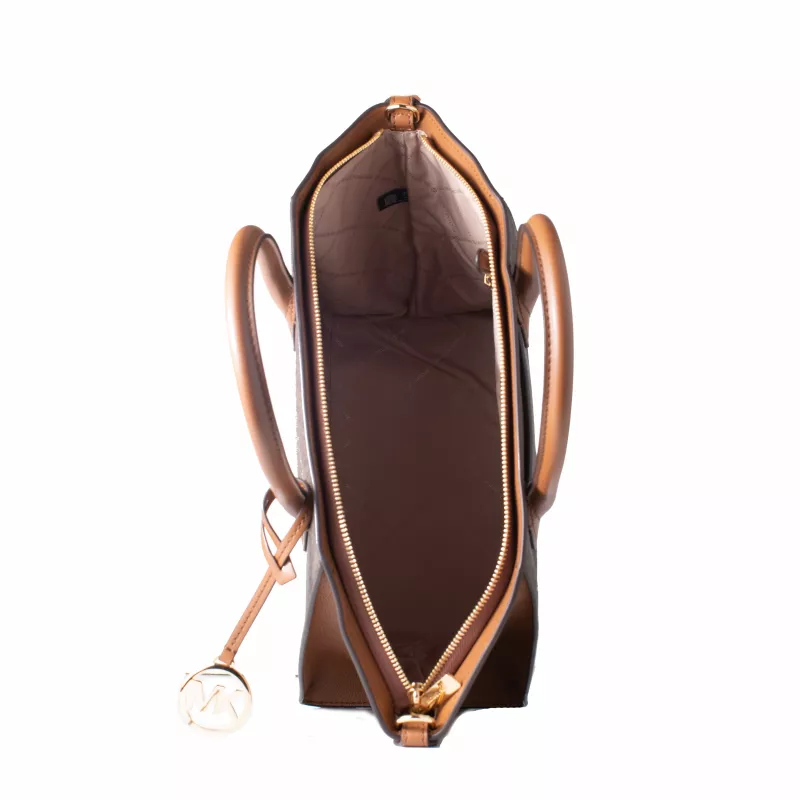 Michael Kors Vivianne Shoulder Bag Brown Multi Signature Logo-Print Coated Canvas