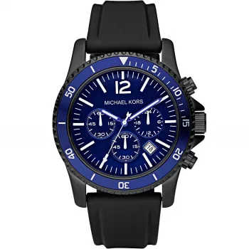 Michael Kors MK8165 Herren-Quarzuhr, 46 mm, schwarzes/blaues Zifferblatt