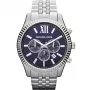 Michael Kors MK8280 Herren Quarzuhr, 45 mm, Silber/Dunkelblaues Zifferblatt