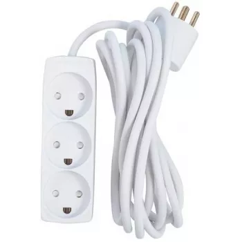 Microconnect GRU033WDK 3-fach dänische Steckdosenleiste, 3 m, Weiß