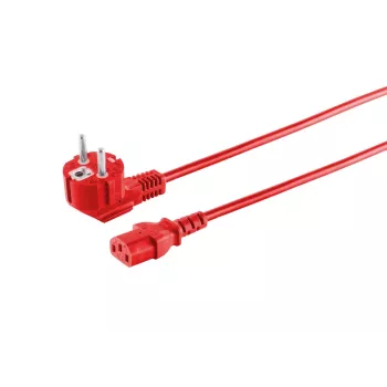 MicroConnect Netzkabel Schuko gewinkelt auf IEC C13, 3m, Rot MC-SCHUANGC13300R