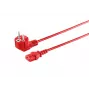 MicroConnect Netzkabel Schuko gewinkelt auf IEC C13, 3m, Rot MC-SCHUANGC13300R