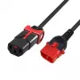 MicroConnect Stromkabel C13 IEC Lock+ auf C14 1m, PC3601 (MC-DUALC13C14S-1)