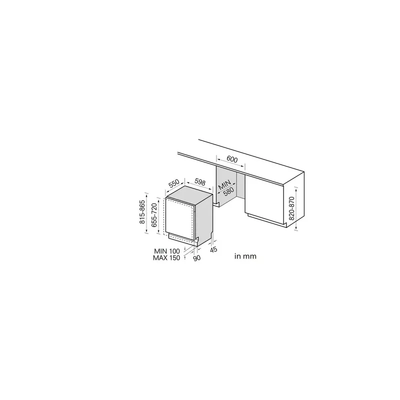 Midea MDWEB1403MB-WS Einbau-Geschirrspüler, 14 Maßgedecke, C, 44 dB