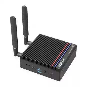 MINIX Z300-0dB Barebone Mini PC Intel Processor N300 8C/8T bis 3.8GHz DDR5 1x SODIMM M.2 PCIe Gen4 Wi-Fi 6E BT5.2 2x 2.5GbE HDMI 2.1 DP 1.4 USB-C 90W VESA Schwarz