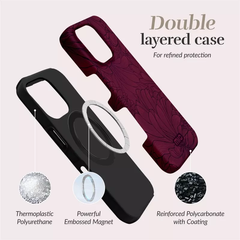 MIO Berry Blooms Magsafe Case Kompatibel für iPhone 16 Pro Max