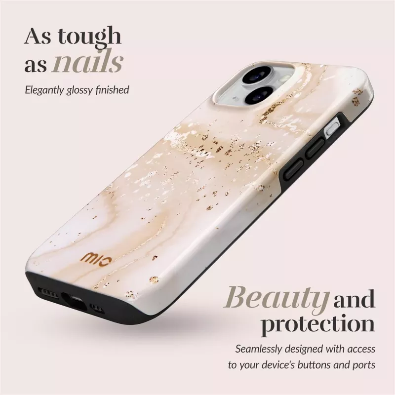 MIO Gold Marble Magsafe Kompatible Hülle für iPhone 13/14/15