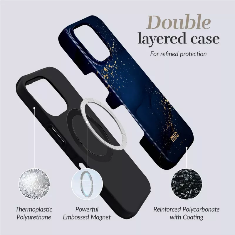 MIO Midnight Sparkle Magsafe Case Kompatibel für iPhone 16 Pro