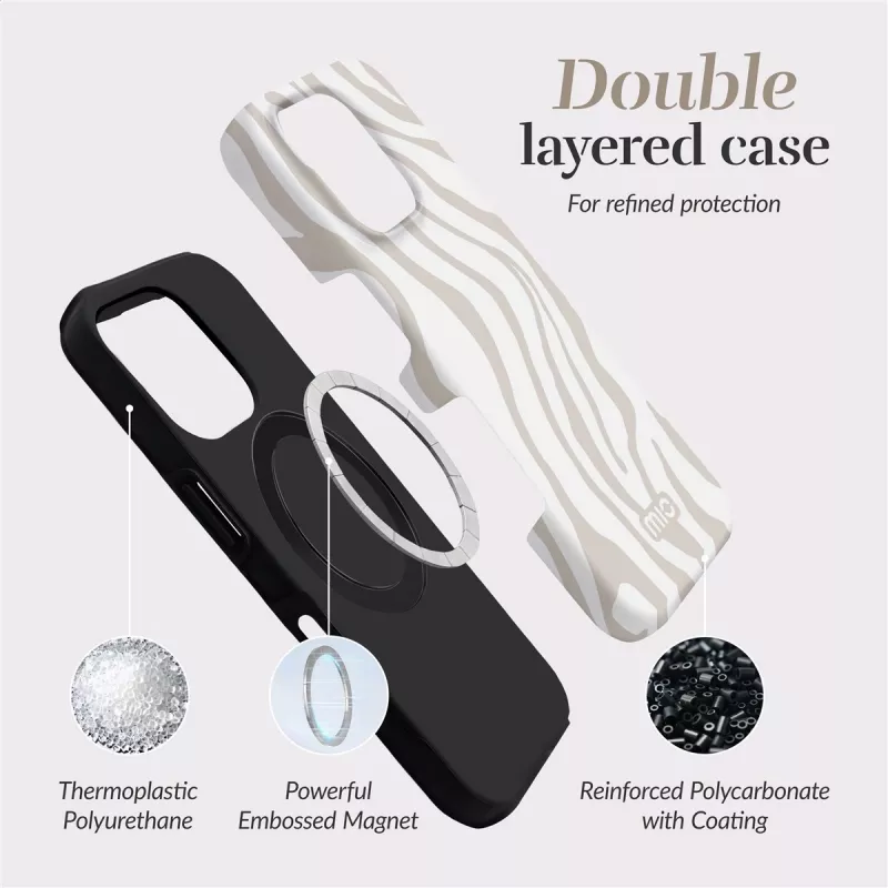 MIO Sandy Zebra Magsafe Case Kompatibel für iPhone 15 Pro