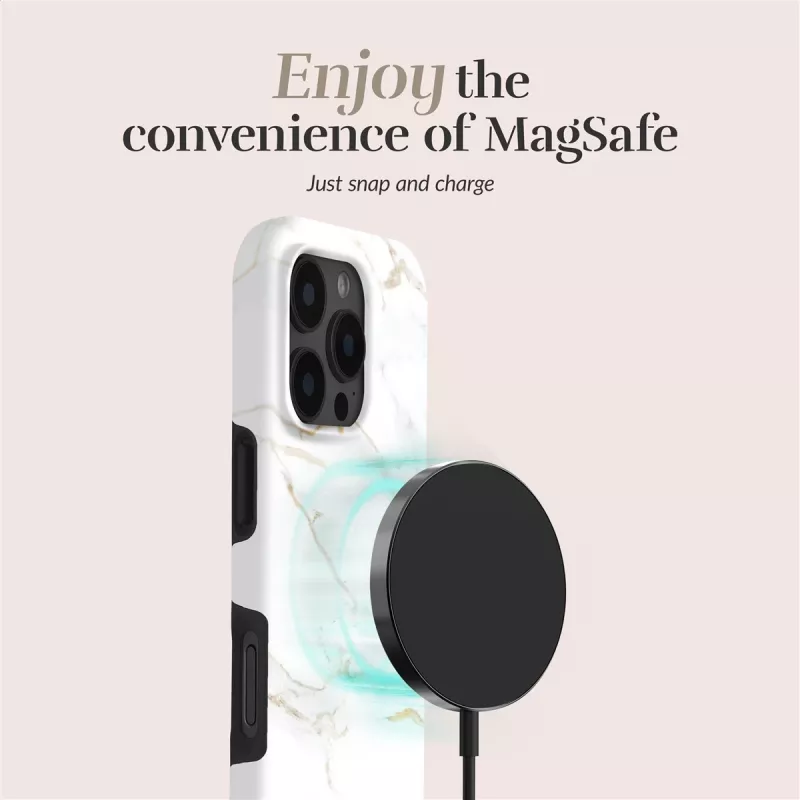 MIO White Marble Magsafe Case Kompatibel mit Samsung S25+ 5G
