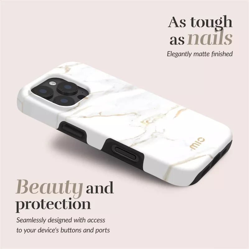 MIO White Marble Magsafe Case Kompatibel mit Samsung S25+ 5G