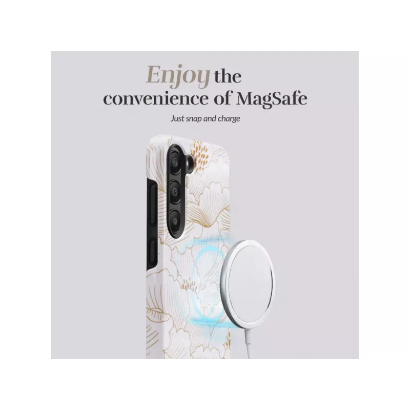 Mio White Roses Magsafe Kompatible Hülle für Samsung S25 Ultra 5G