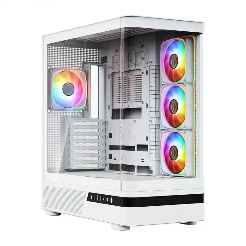 MODECOM Volcano AQ100 ARGB Midi-Tower Weiß