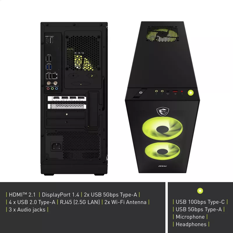 MSI MAG Infinite S AI 2NVM7-002AT Desktop-PC (Schwarz/Transparent, Windows 11 Home)