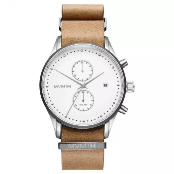 MVMT Damenuhr D-MV01-WT (42mm) – Weißes Zifferblatt, Weißes Lederarmband