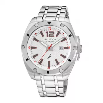 Nautica Herren Accra Beach Quarz Analoguhr NAPTCS221 44mm Schwarzes Zifferblatt Silikonarmband