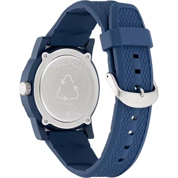 Nautica NAPATS301 Herren Quarz Analoguhr 42.5mm blaues Zifferblatt Silikonarmband