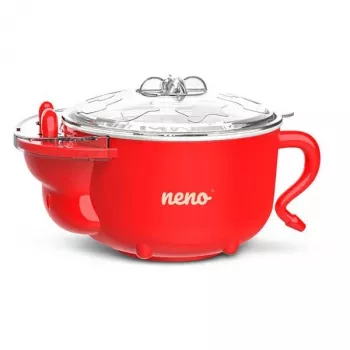 Neno Mucca Thermo-Fütterungsset mit 2 Schalen, Besteck und Temperaturkontrolle