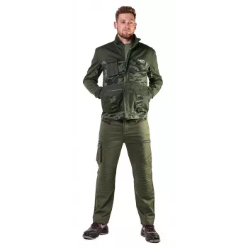 NEO TOOLS 81-211-L Unisex-Arbeitsjacke, Grau/Schwarz, Größe L, 7 Taschen, verstärkt, EN ISO 13688
