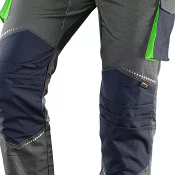 NEO Tools 81-247-XL professionelle Arbeitshose mit Kniepolstertaschen, Grau/Schwarz, Größe XL