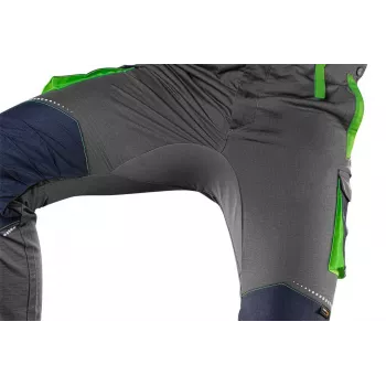 NEO TOOLS 81-247-XXL professionelle Arbeitshose mit Kniepolstertaschen, Grau/Grün, Größe XXL