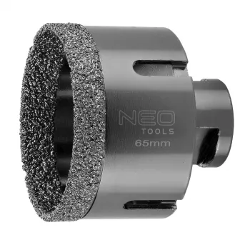 NEO TOOLS Diamant-Kernbohrer 65 mm M14 vakuumgelötet für Keramik, Porzellan, Granit, Marmor, Glas