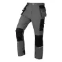 NEO TOOLS Mix&Match Arbeitshose mit 4-Wege-Stretch, Cordura-verstärkt, Grau/Schwarz, XS