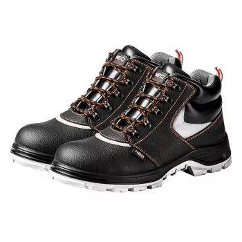 NEO TOOLS Arbeitsschuhe Leder Größe 39 CE - S3 Sicherheitsstiefel mit Stahlkappe, Schwarz
