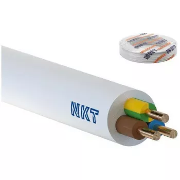 NKT YDYp 3x1,5 mm² 450/750V PVC-Starkstromkabel 100m Rolle Weiß