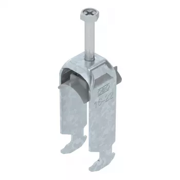 OBO Bettermann BS-H2-K-22 FT Zweiteilige U-Bügelschelle, 16-22 mm, feuerverzinkter Stahl (Serie 2056)