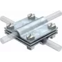 OBO Bettermann Typ 254 Vertikal-Kreuzverbinder für 8-10mm Rund- und bis zu 30x4mm Flachleiter, feuerverzinkter Stahl 5314038