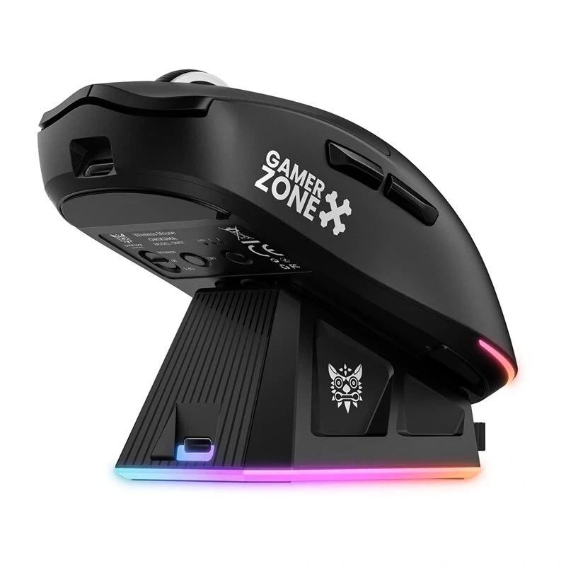 ONIKUMA DM07 RGB Gaming-Maus, kabelgebunden/kabellos 2,4G, PAW3311, 24000 DPI, 1000 Hz, 500 mAh, Schwarz