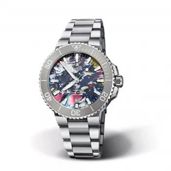 ORIS Aquis Date Calibre 400 Automatik blaues Zifferblatt Edelstahlarmband 41,50 mm 7766-4150-Set