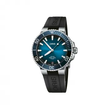 ORIS Herren-Taucheruhr 41350742274FC 41.50mm Automatik Blaues Zifferblatt Blaues Kautschukband
