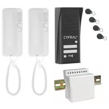 Cyfral COSMO 2-Teilnehmer-Sprechanlagen-Set, Schwarz