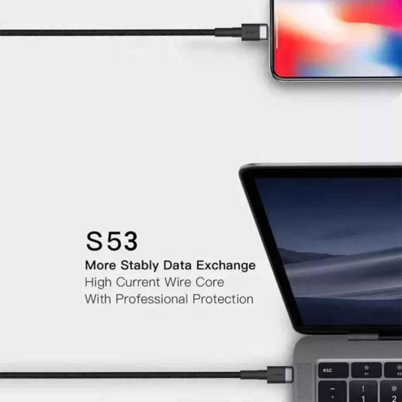 ORSEN S53 USB-C auf USB-C Kabel 3A 1m Blau
