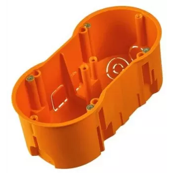 PAWBOL A.0042WPG Tiefe Doppel-Unterputzdose 60 mm mit Schrauben, Orange