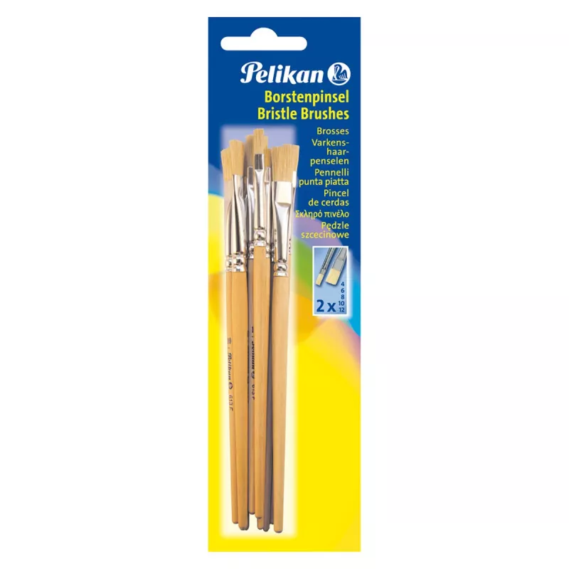 Pelikan 720409 Flachpinsel Größe 9, Silber, 10 Stück