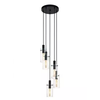 Pendelleuchte Montefino 97368 5x60W E27 Chrom/Weiß