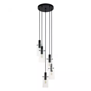 Pendelleuchte Montefino 97368 5x60W E27 Chrom/Weiß