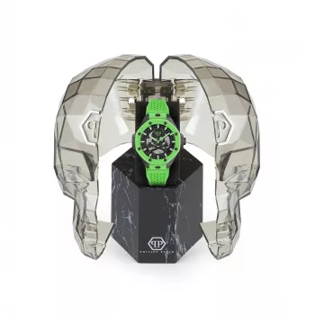 Philipp Plein Herren-Automatikuhr PWPFA0624 46mm Edelstahl Schwarz Silikon