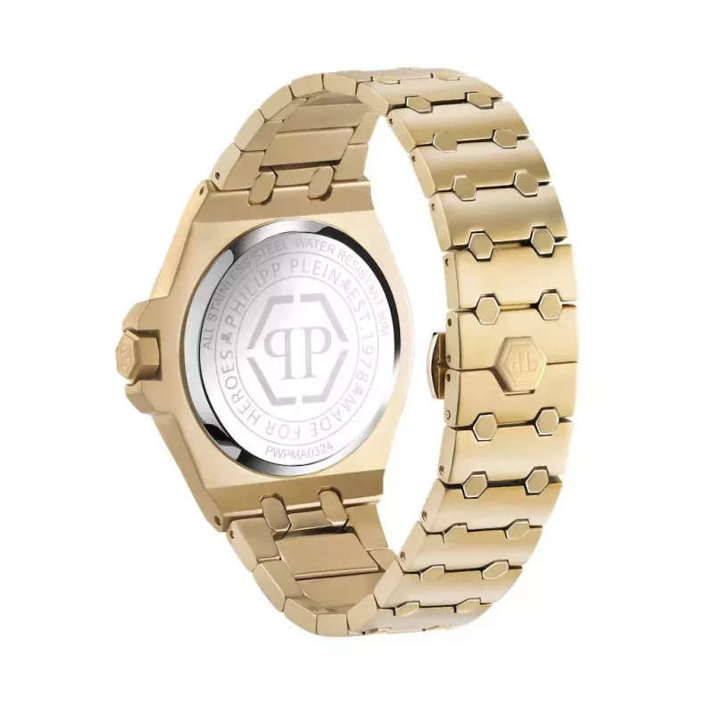 Philipp Plein Herrenuhr PWPMA0324 43mm schwarzes Skelettzifferblatt Silikonarmband