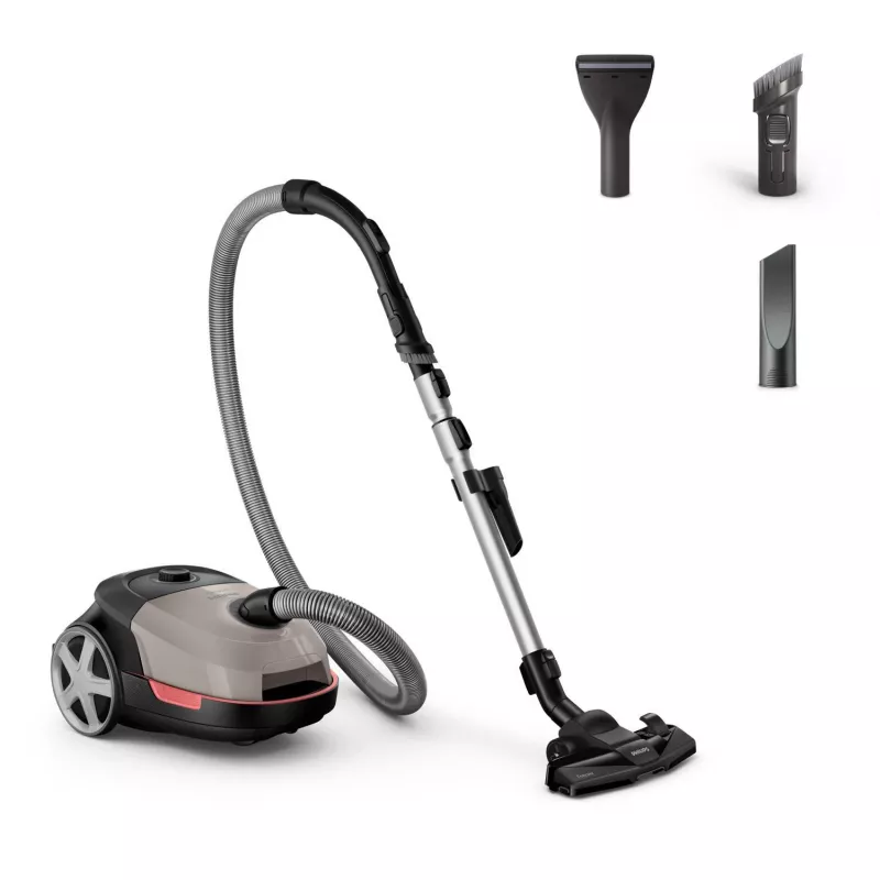 Philips 5000 Series XD5122/10 Zylinderstaubsauger, 900W, 4L Staubbeutel, Tiefschwarz