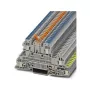 Phoenix 3076032 UTI 2,5-PE/L/NTB Mehrstöckiger Installations-Reihenklemmenblock, Schraubanschluss, 3 Ebenen, 5 Anschlüsse, 500 V, 24 A, 0,14-4 mm², Grau