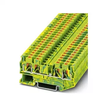 Phoenix 3211780 PT 4-TWIN-PE Schutzleiter-Klemmenblock, Push-in, 4 mm², Grün-Gelb