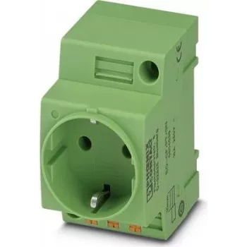 Phoenix Contact EO-CF/PT/GN Schaltschrank-Steckdose, Typ F Schuko, Push-in, Grün, 250V/16A, IP20, 804039